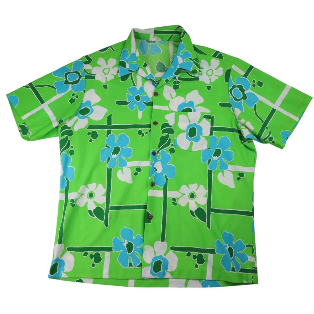 True Vintage 60s Floral Polyester Hawaiian Shirt